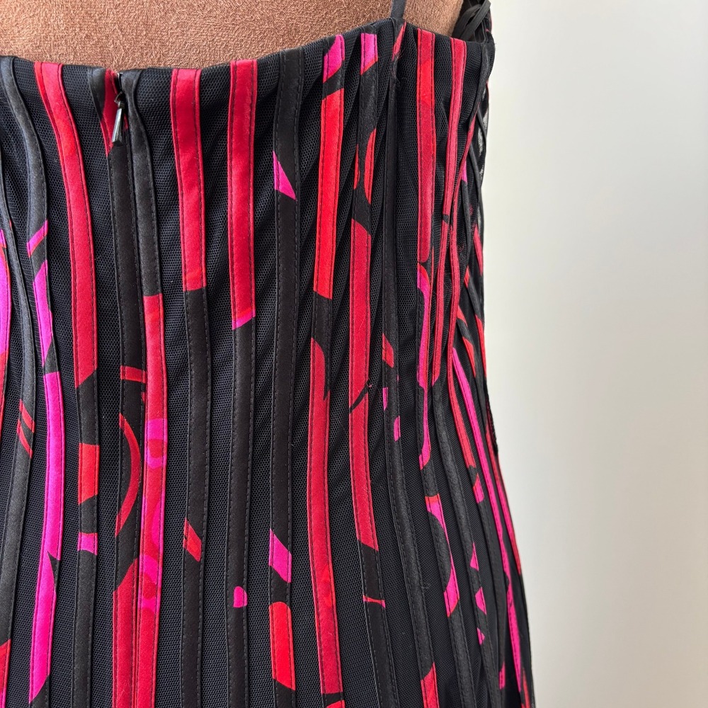 Vintage JS Collections Dress Size 14 NWT Abstract Pleated Mesh Y2K Whimsigoth - Picture 12 of 16